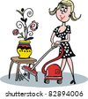 cartoon lady cleaner