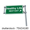 stock photo : healthy life Freeway Exit Sign highway street symbol green signage road symbol isolated