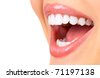 stock photo : Healthy woman teeth and smile. Close up.